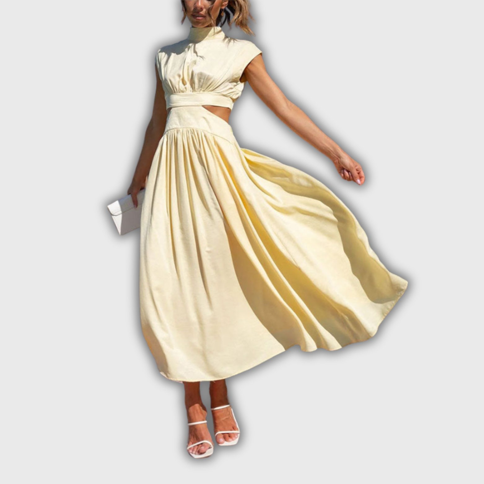 Liana | Midi-jurk met Cut-Out en Zakken