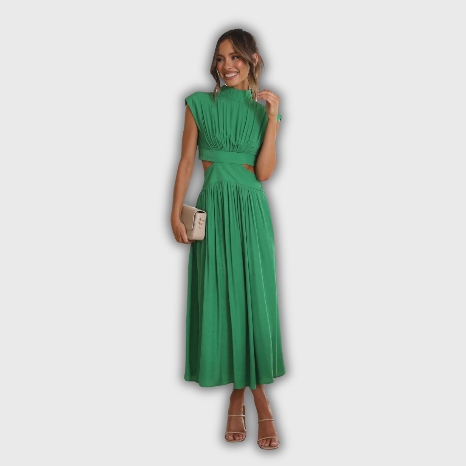 Liana | Midi-jurk met Cut-Out en Zakken