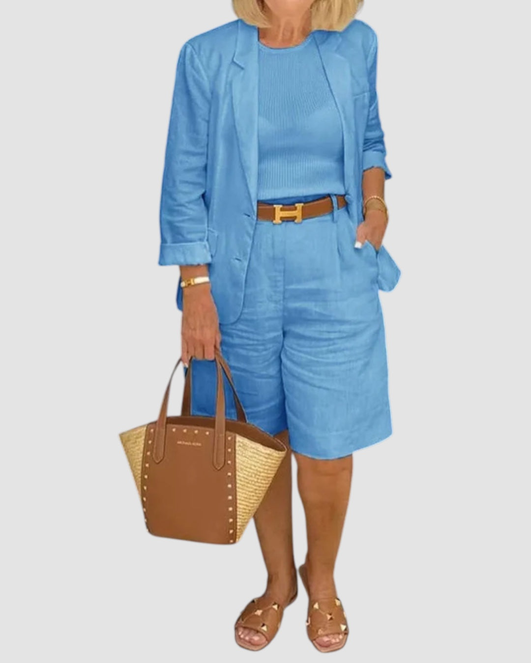 Madelein – Casual Tweedelige Set met Blazer en Shorts