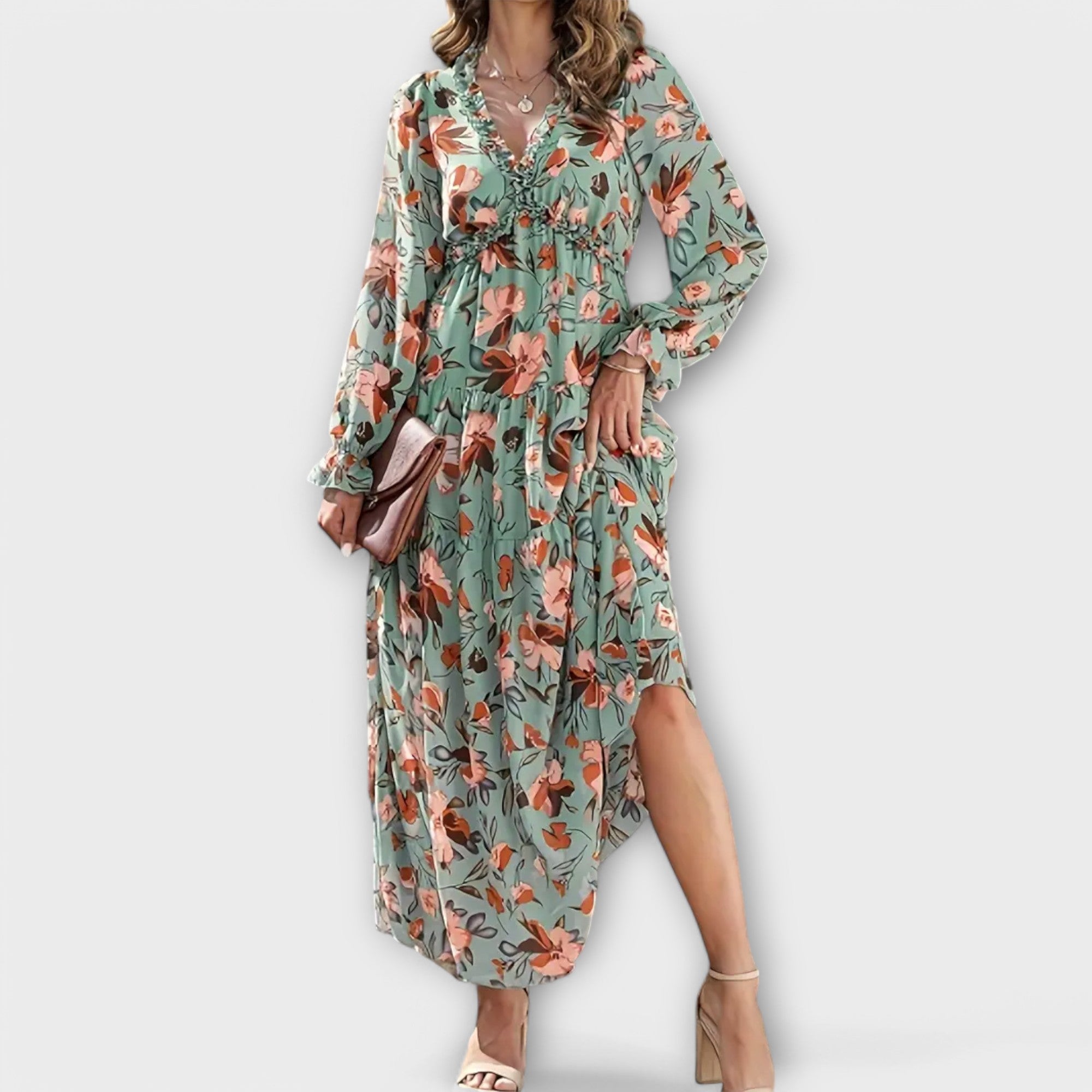 Helen | Maxidress met bloemenprint