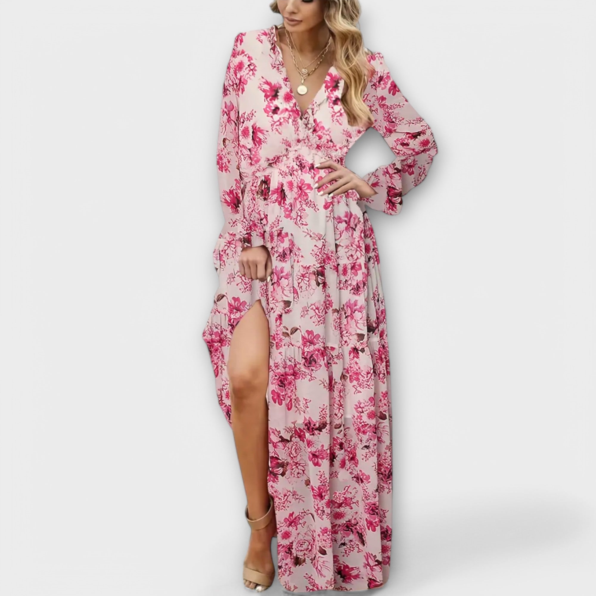 Helen | Maxidress met bloemenprint
