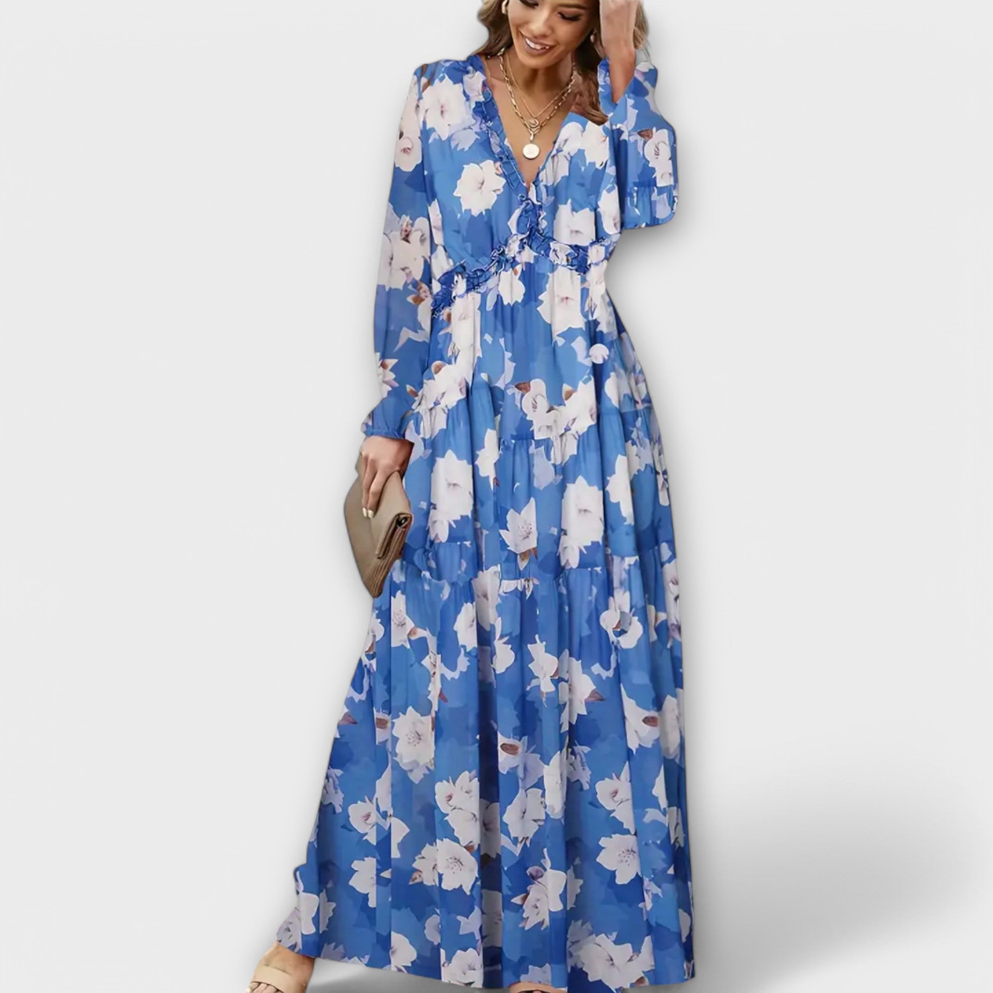 Helen | Maxidress met bloemenprint