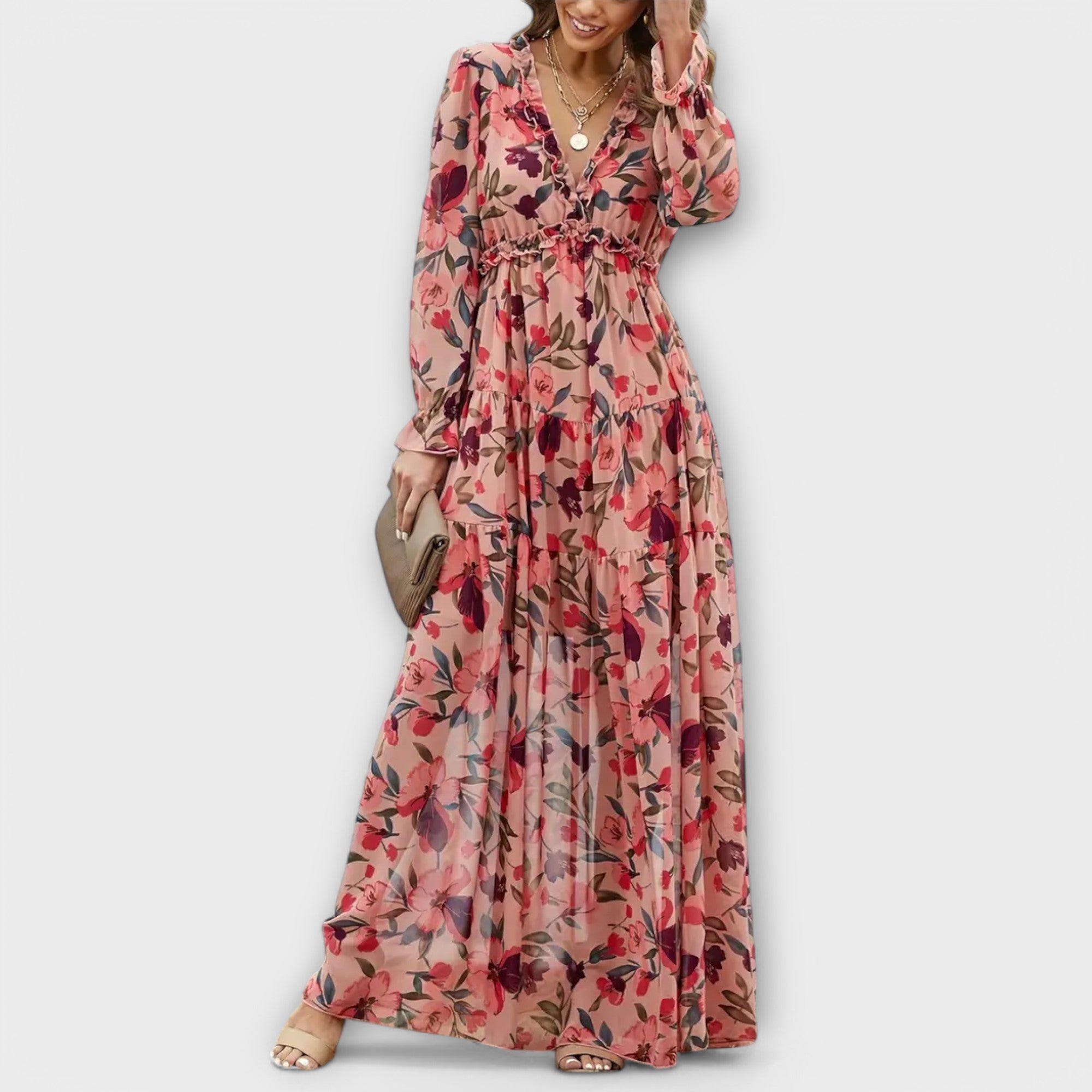 Helen | Maxidress met bloemenprint