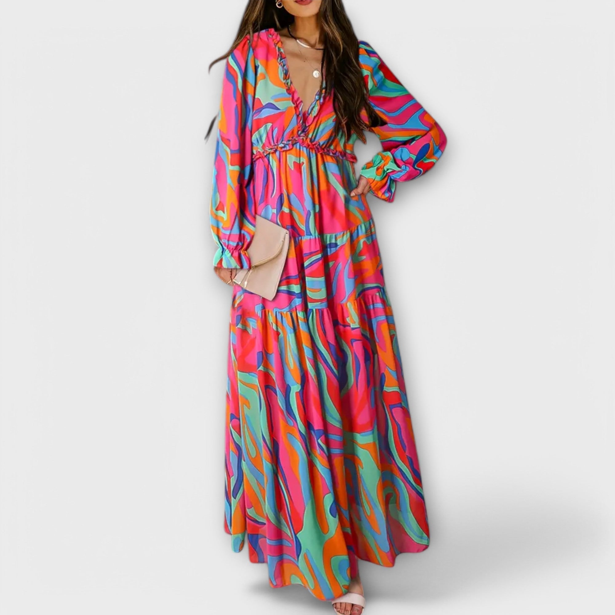 Helen | Maxidress met bloemenprint