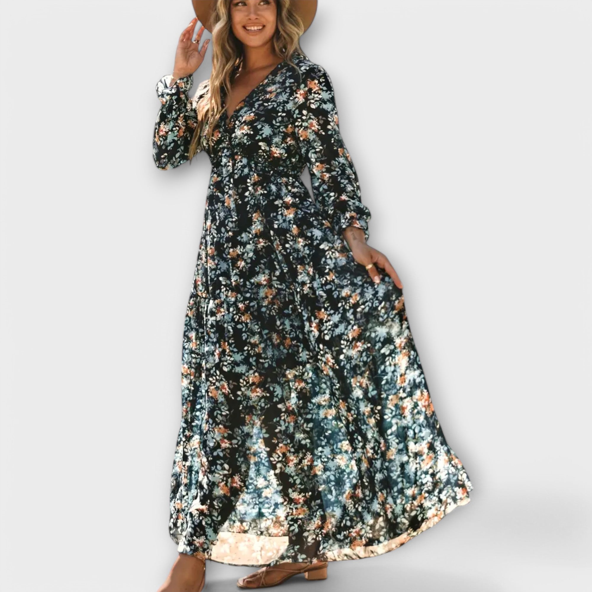 Helen | Maxidress met bloemenprint