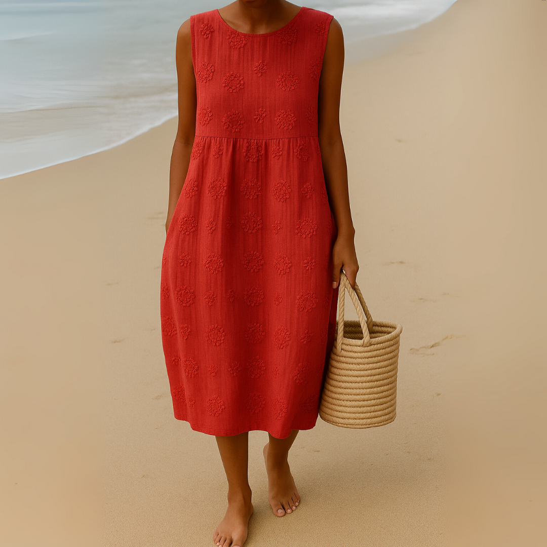 INGE™ – Elegante Zomerjurk met subtiele Bloemdetails