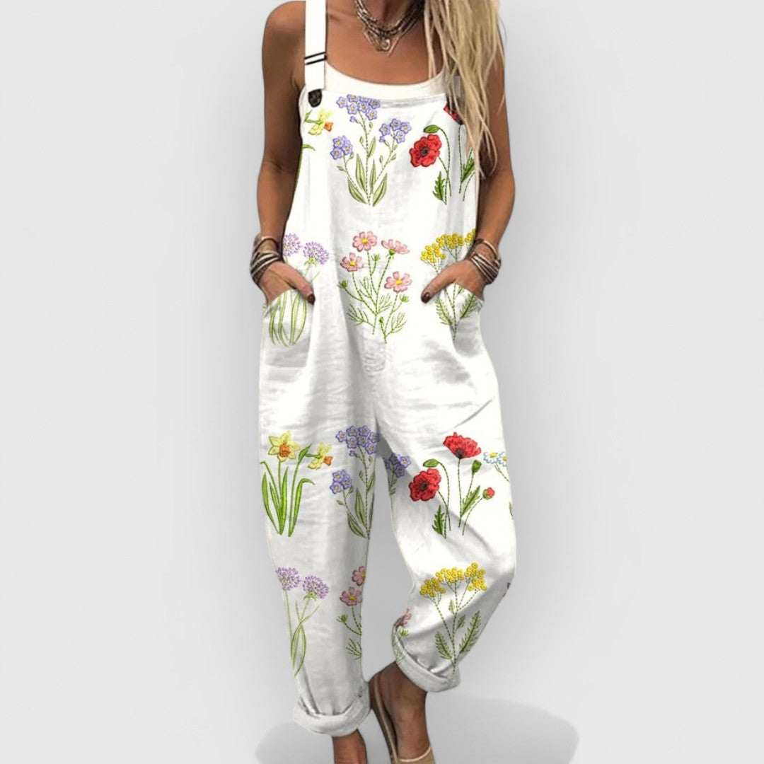 Belinda | Vintage Bloemen Jumpsuit voor Vrouwen