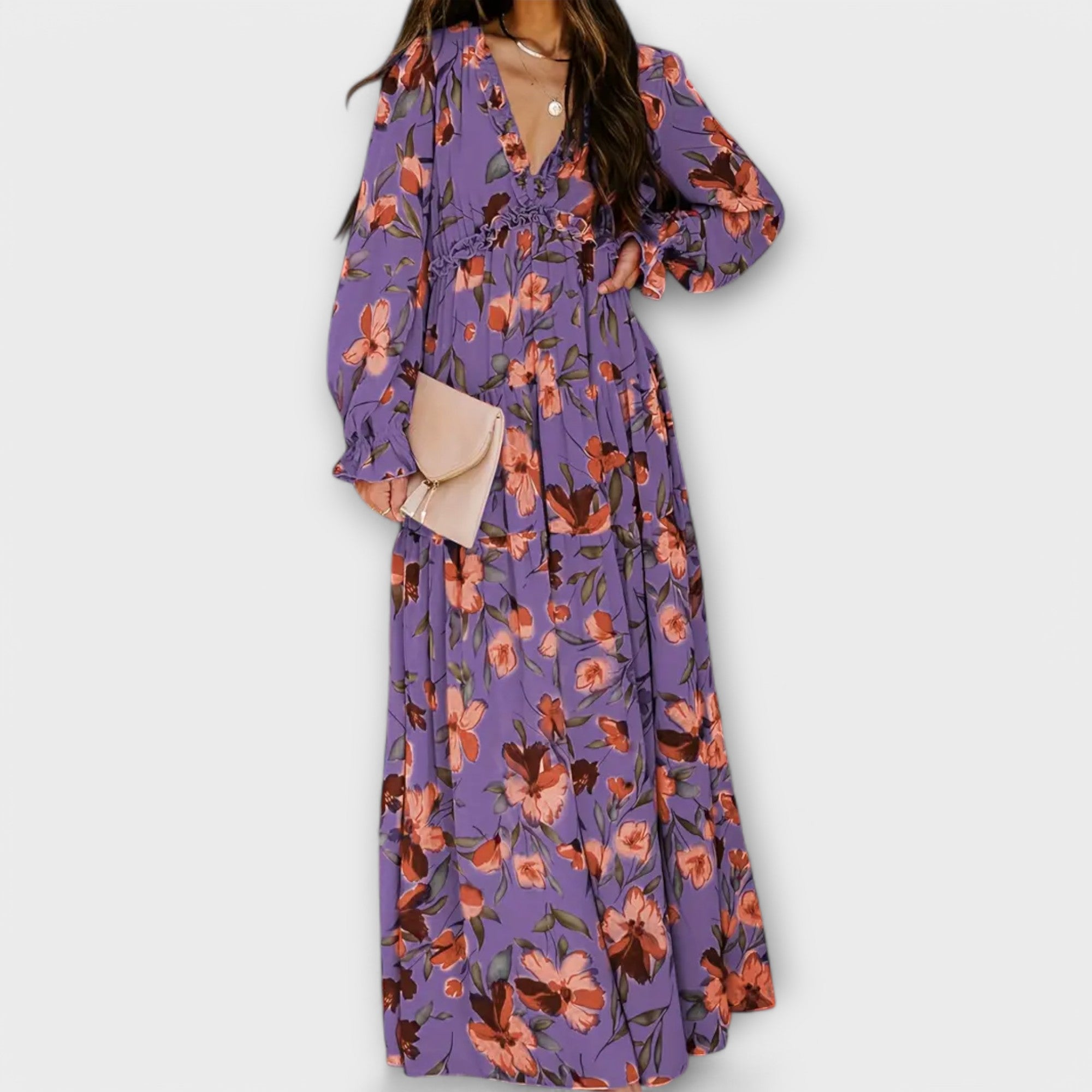 Helen | Maxidress met bloemenprint