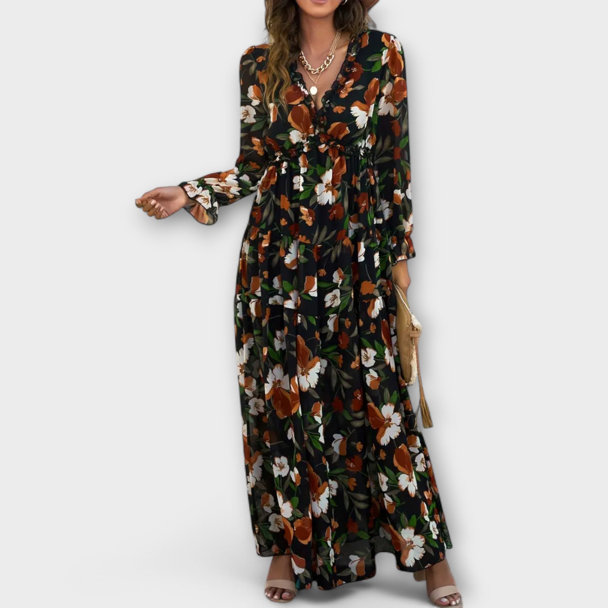 Helen | Maxidress met bloemenprint